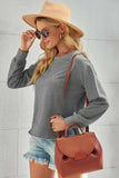 Side Slit Drop Shoulder Sweatshirt - Trendsi - Flyclothing LLC