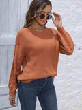 Round Neck Dropped Shoulder Sweater - Trendsi - Flyclothing LLC