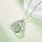 Moissanite 925 Sterling Silver Heart Necklace - Trendsi - Flyclothing LLC