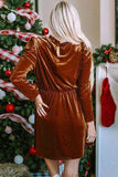 Frill Trim Long Sleeve Mini Dress - Trendsi - Flyclothing LLC