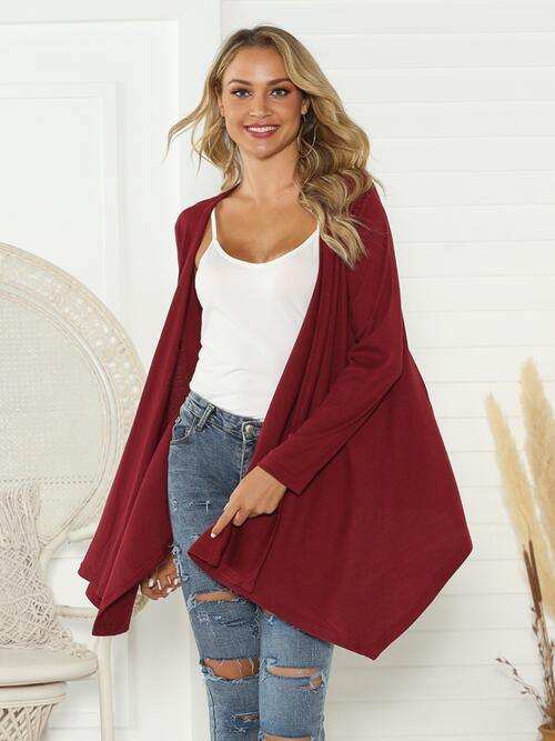 Floral Open Front Long Sleeve Cardigan - Trendsi - Flyclothing LLC