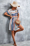 Striped Round Neck Dress - Trendsi - Flyclothing LLC