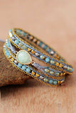 Handmade Teardrop Shape Triple Layer Beaded Bracelet - Trendsi - Flyclothing LLC