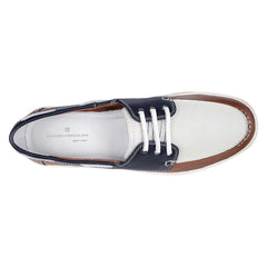 Sandro Moscoloni Men's Leather Boat Shoes Nantucket White - Flyclothing LLC