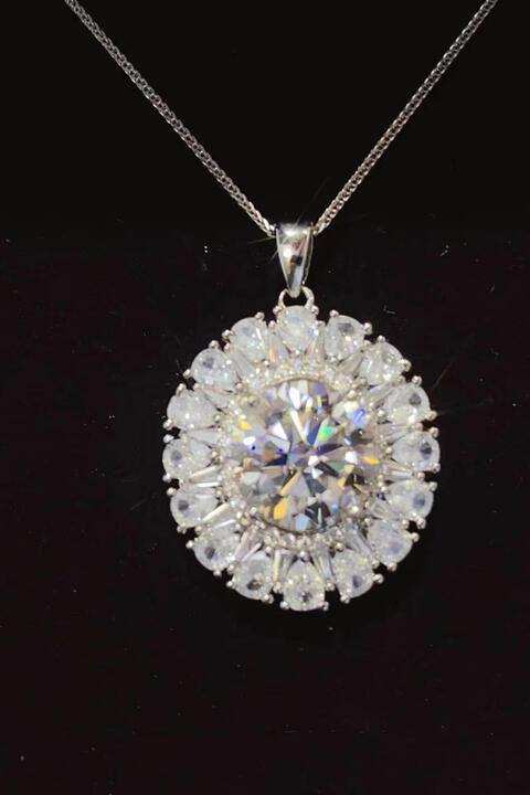 5 Carat Moissanite 925 Sterling Silver Necklace - Trendsi - Flyclothing LLC