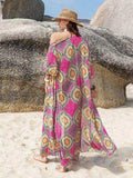 Printed Open Front Cardigan and Pants Set - Trendsi - Flyclothing LLC