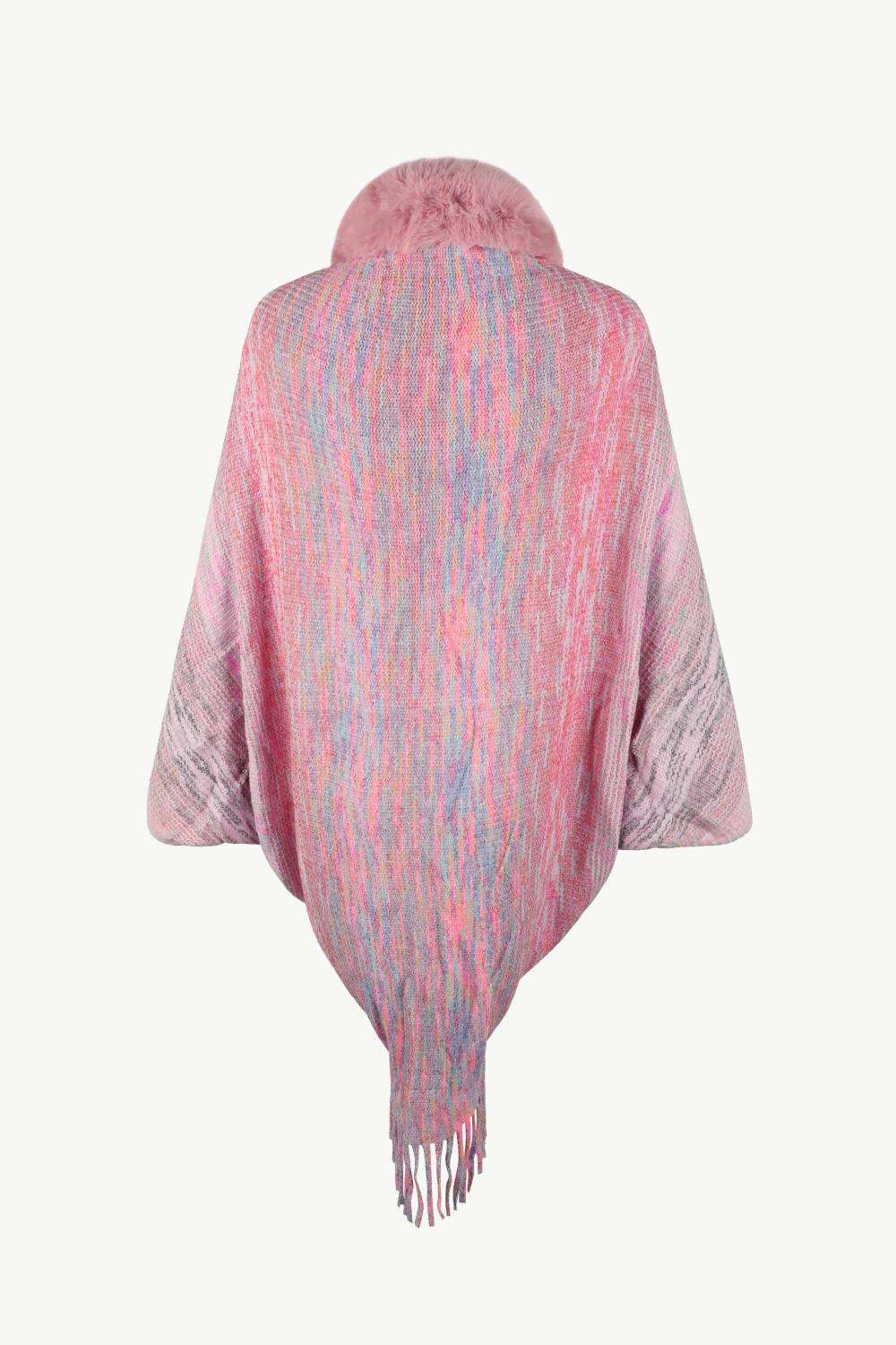 Open Front Fringe Hem Poncho - Trendsi - Flyclothing LLC