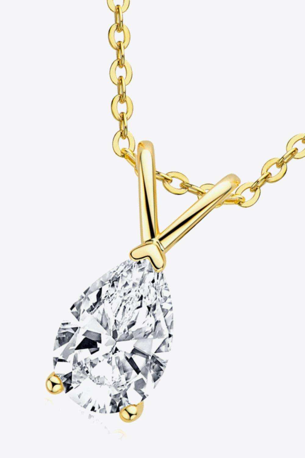 1.5 Carat Moissanite Pendant 925 Sterling Silver Necklace - Trendsi - Flyclothing LLC