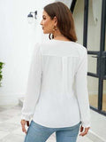 Notched Flounce Sleeve Blouse - Trendsi - Flyclothing LLC