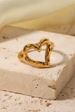 18K Gold Plated Heart-Shaped Ring - Trendsi - Flyclothing LLC