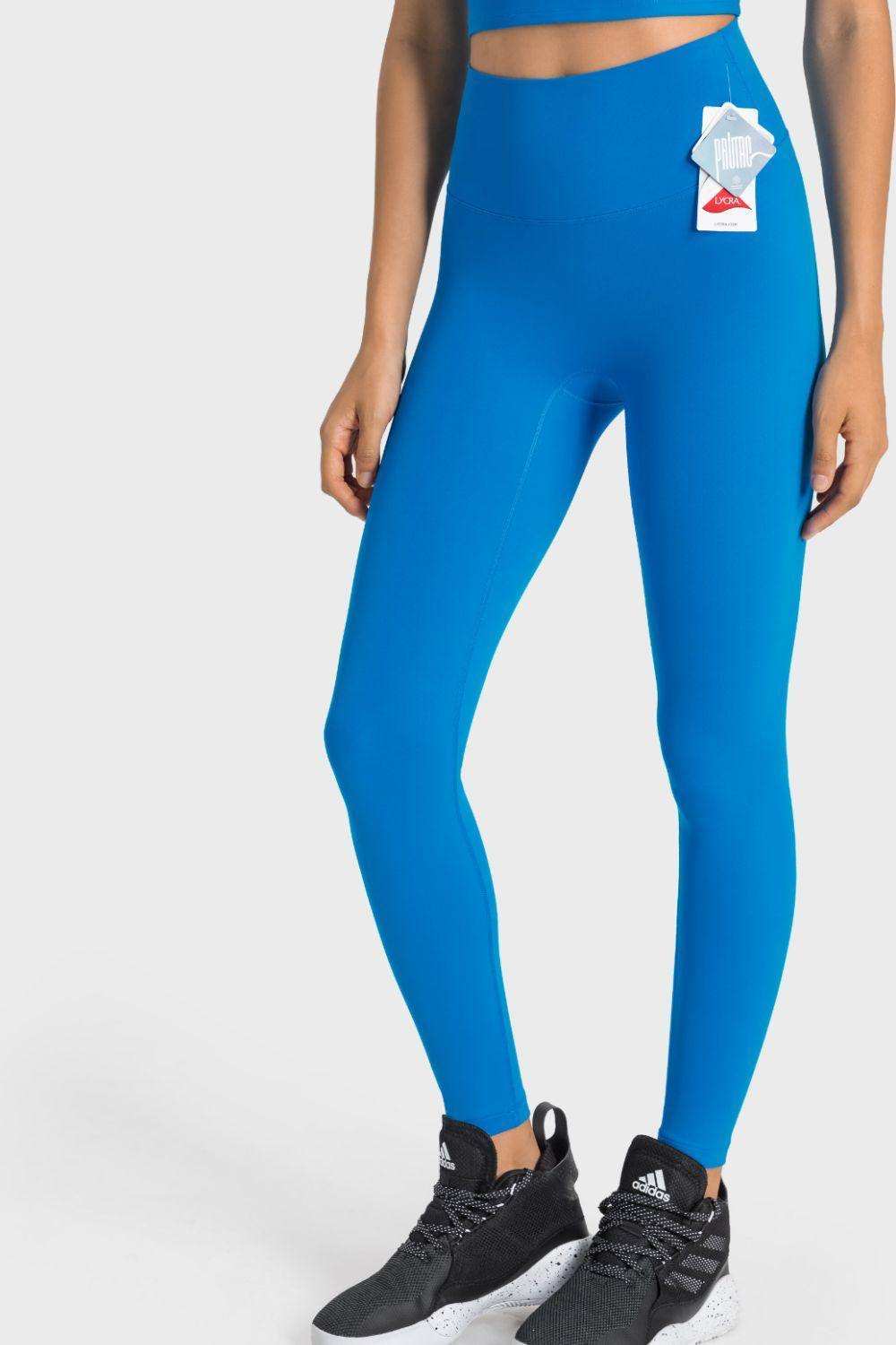 High-Rise Wide Waistband Yoga Leggings - Trendsi - Flyclothing LLC