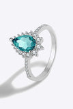 Paraiba Tourmaline Pear Shape Ring - Trendsi - Flyclothing LLC