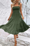 Tie-Shoulder Tiered Midi Dress - Trendsi - Flyclothing LLC