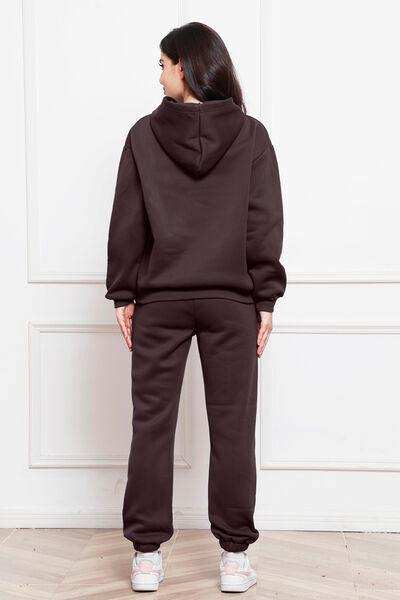 Drop Shoulder Long Sleeve Hoodie and Pants Set - Trendsi - Flyclothing LLC