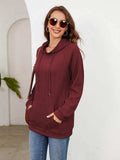 Raglan Sleeve Front Pocket Hoodie - Trendsi - Flyclothing LLC
