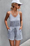 Spaghetti Strap V-Neck Pocket Romper - Trendsi - Flyclothing LLC