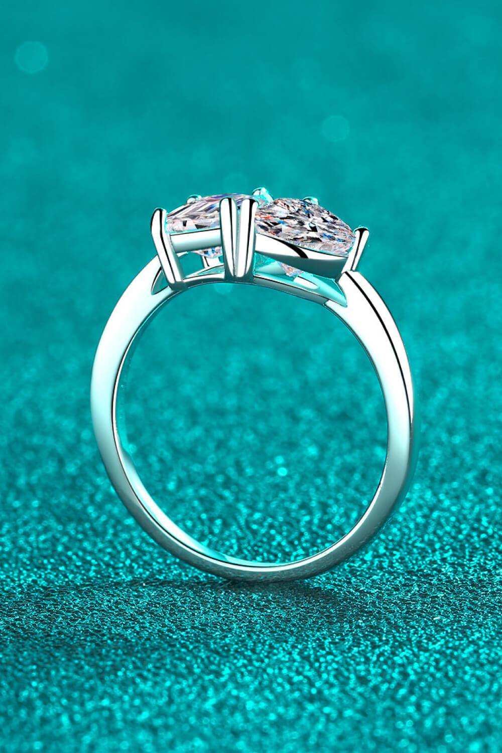 Rhodium-Plated 2 Carat Moissanite Ring - Trendsi - Flyclothing LLC