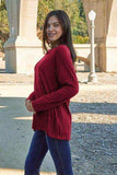 Basic Bae Full Size Ribbed Round Neck Long Sleeve Knit Top - Trendsi - Flyclothing LLC