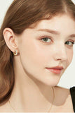 Moissanite 925 Sterling Silver Huggie Earrings - Trendsi - Flyclothing LLC