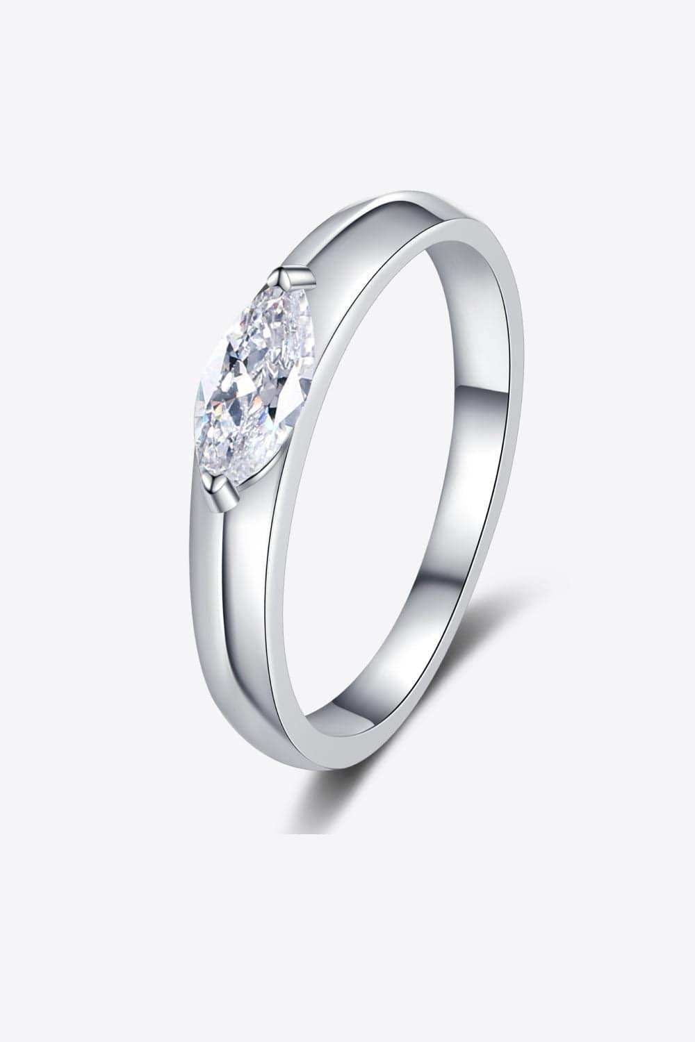Moissanite Rhodium-Plated Ring - Trendsi - Flyclothing LLC