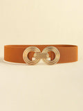 Geometric Buckle Elastic Wide Belt - Trendsi - Flyclothing LLC