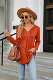 Long Sleeve Hooded Blouse - Trendsi - Flyclothing LLC
