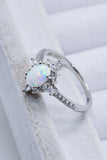 Platinum-Plated Opal and Zircon Ring - Trendsi - Flyclothing LLC
