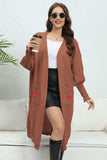 Lantern Sleeve Open Front Pocketed Cardigan - Trendsi - Flyclothing LLC
