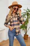 Collared Plaid Shacket - Trendsi - Flyclothing LLC
