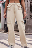 Buttoned Knee Pockets Loose Fit Jeans - Trendsi - Flyclothing LLC