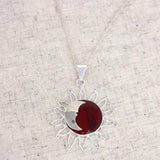 Sun and Moon Red Jasper Pendant with Chain - Artisana - Flyclothing LLC