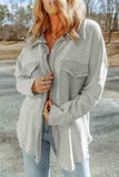 Dropped Shoulder Collared Jacket - Trendsi - Flyclothing LLC