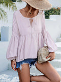 Puff Sleeve Babydoll Blouse - Trendsi - Flyclothing LLC