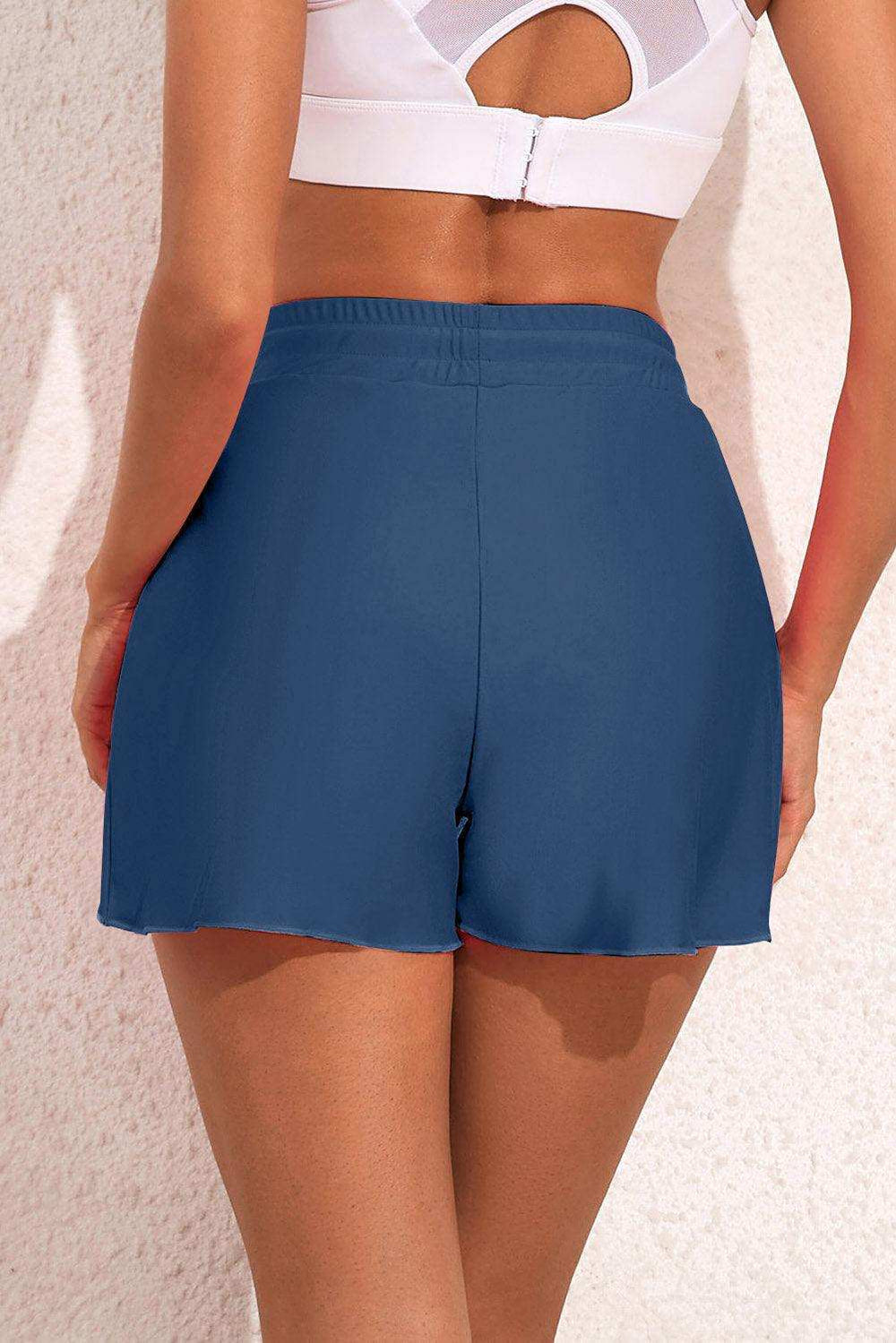 Drawstring Waist Swim Shorts - Trendsi - Flyclothing LLC
