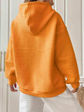 Textured Drawstring Drop Shoulder Hoodie - Trendsi - Flyclothing LLC
