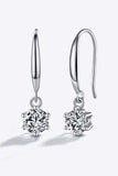 2 Carat Moissanite 6-Prong Drop Earrings - Trendsi - Flyclothing LLC