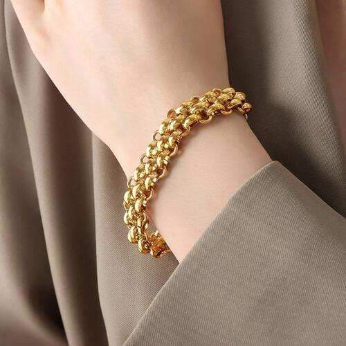 Gold-Plated Toggle Clasp Bracelet - Trendsi - Flyclothing LLC