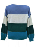 Color Block Round Neck Sweater - Trendsi - Flyclothing LLC