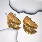 18K Gold-Plated Stainless Steel Earrings - Trendsi - Flyclothing LLC