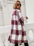 Plaid Longline Shirt Jacket - Trendsi - Flyclothing LLC