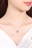 Moissanite Lock Pendant Necklace - Trendsi - Flyclothing LLC