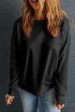 Round Neck Dropped Shoulder Sweatshirt - Trendsi - Flyclothing LLC
