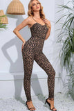 Leopard Spaghetti Strap Skinny Jumpsuit - Trendsi - Flyclothing LLC
