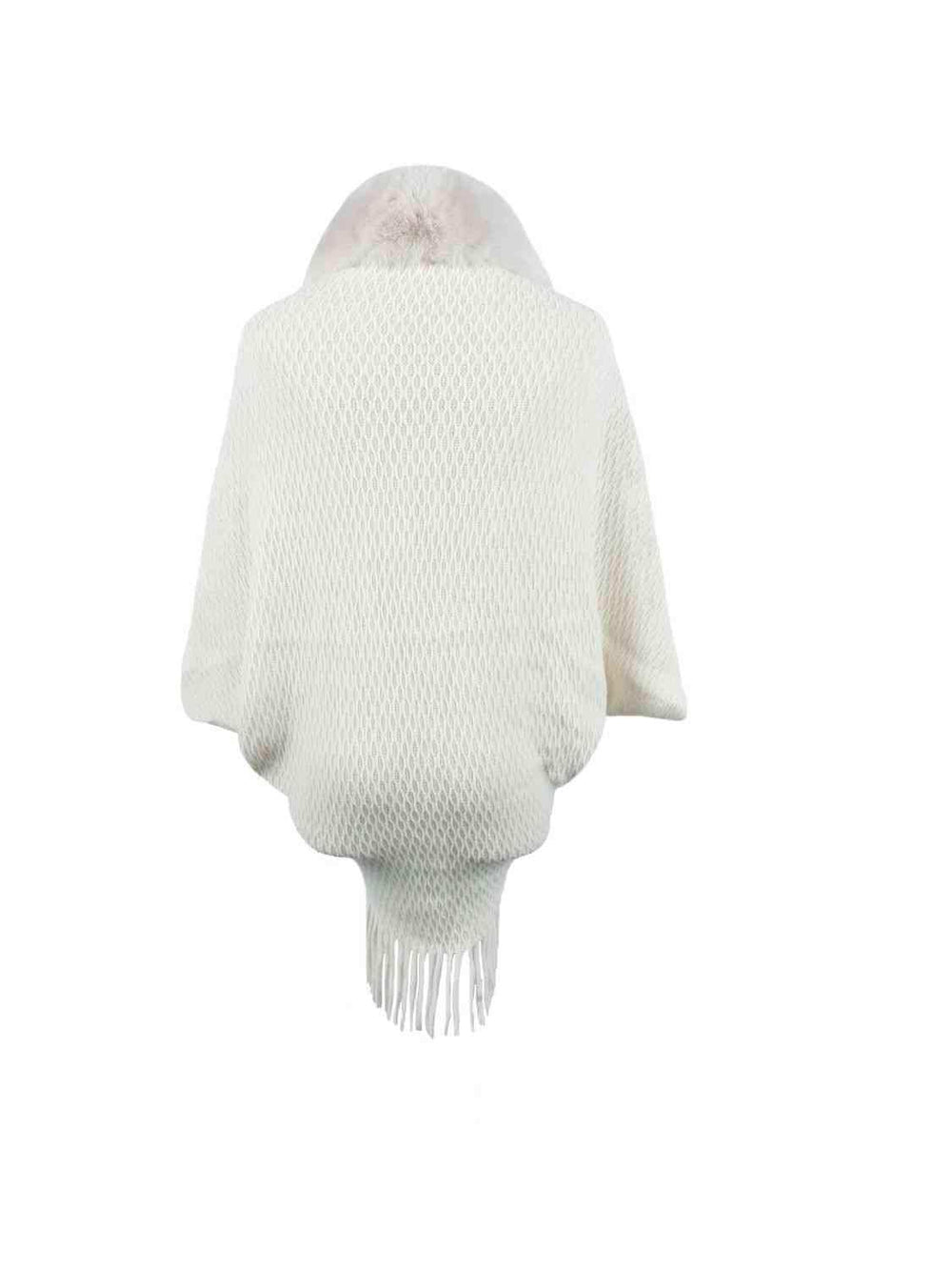 Open Front Fringe Hem Poncho - Trendsi - Flyclothing LLC
