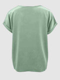 Round Neck Short Sleeve T-Shirt - Trendsi - Flyclothing LLC