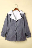 Pocketed Button Up Collared Neck Coat - Trendsi - Flyclothing LLC