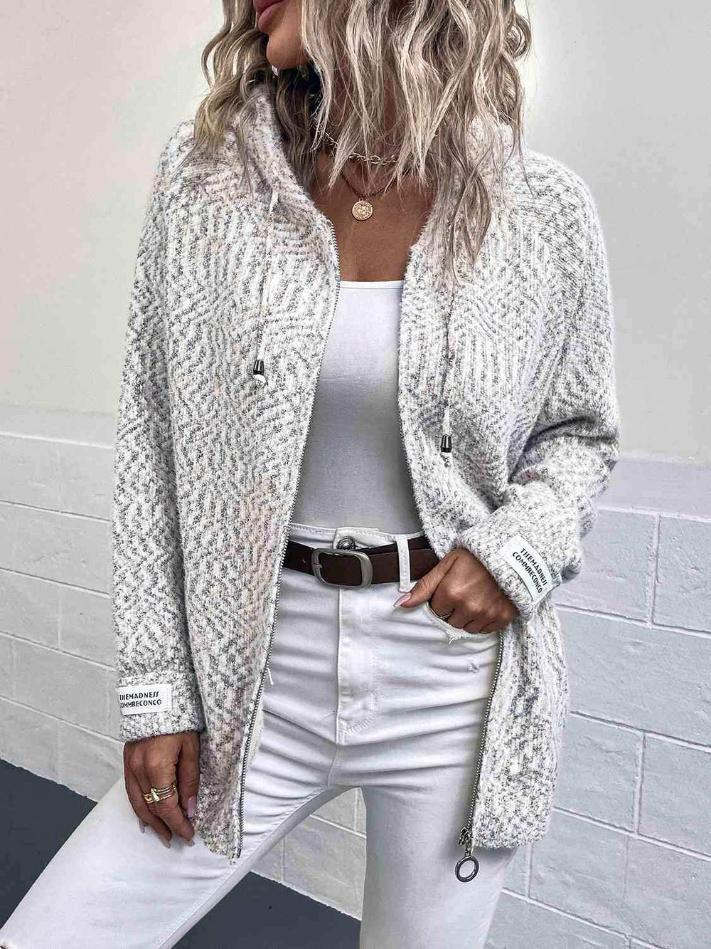 Zip-Up Hooded Sweater - Trendsi - Flyclothing LLC