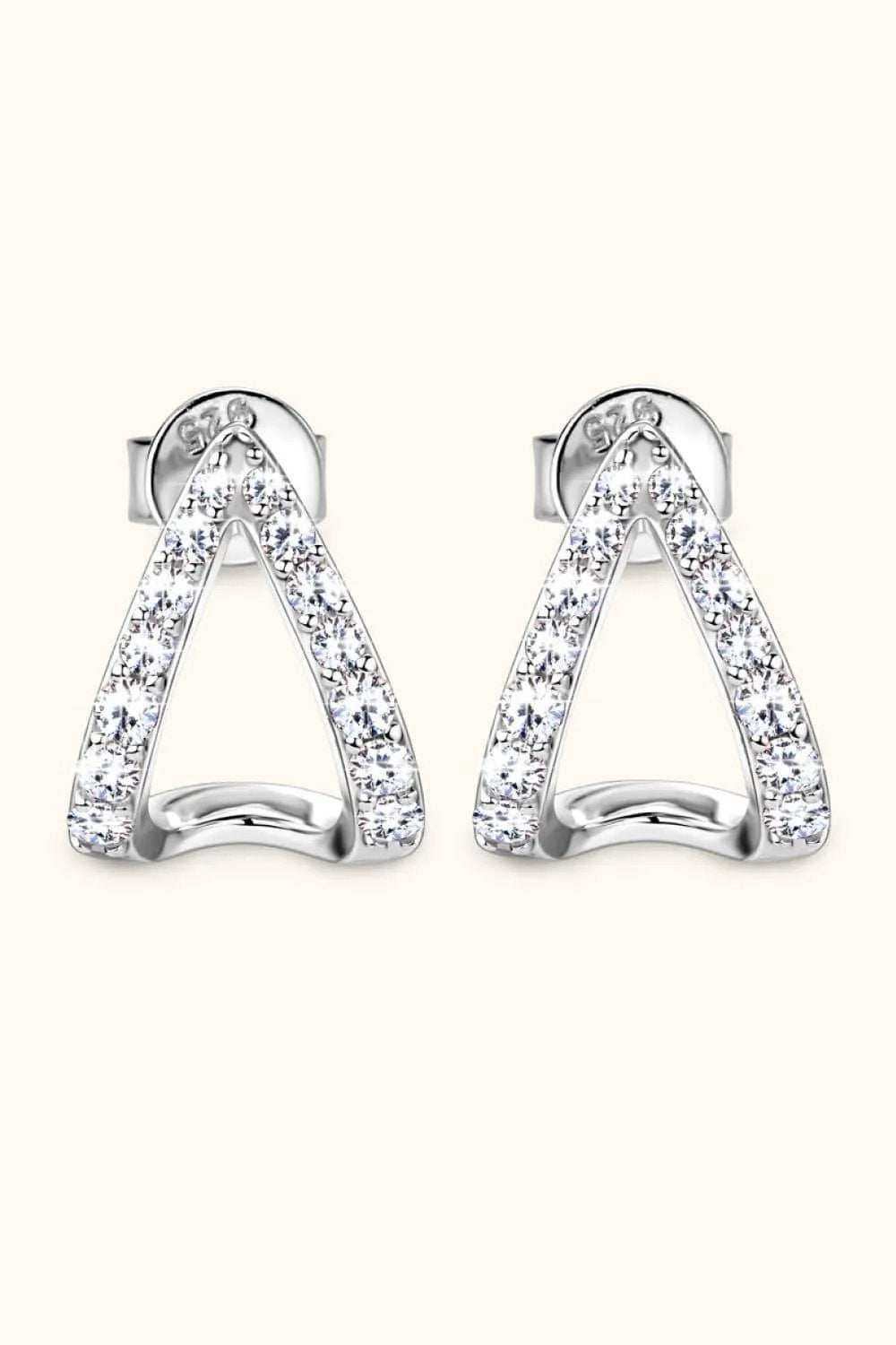 Moissanite Minimalist 925 Sterling Silver Earrings - Trendsi - Flyclothing LLC