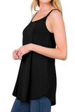 Full Size Spaghetti Strap V-Neck Flowy Tunic Cami - Trendsi - Flyclothing LLC
