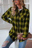 Plaid Button Up Dropped Shoulder Outerwear - Trendsi - Flyclothing LLC